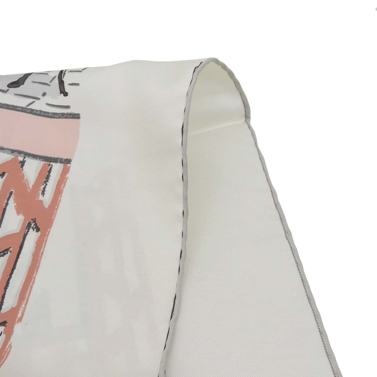 エルメス HERMES カレ90 CLERC クレール 厩舎 馬 競走馬 スカーフ シルク ホワイト×マルチカラー レディース 4767