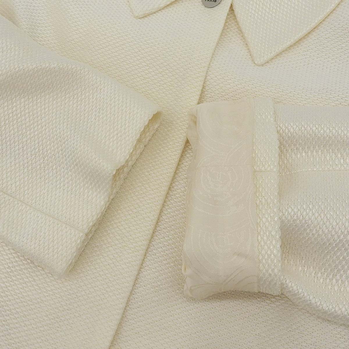 シャネル CHANEL ジャケット 1つボタン コットン ホワイト 40 レディース 4612