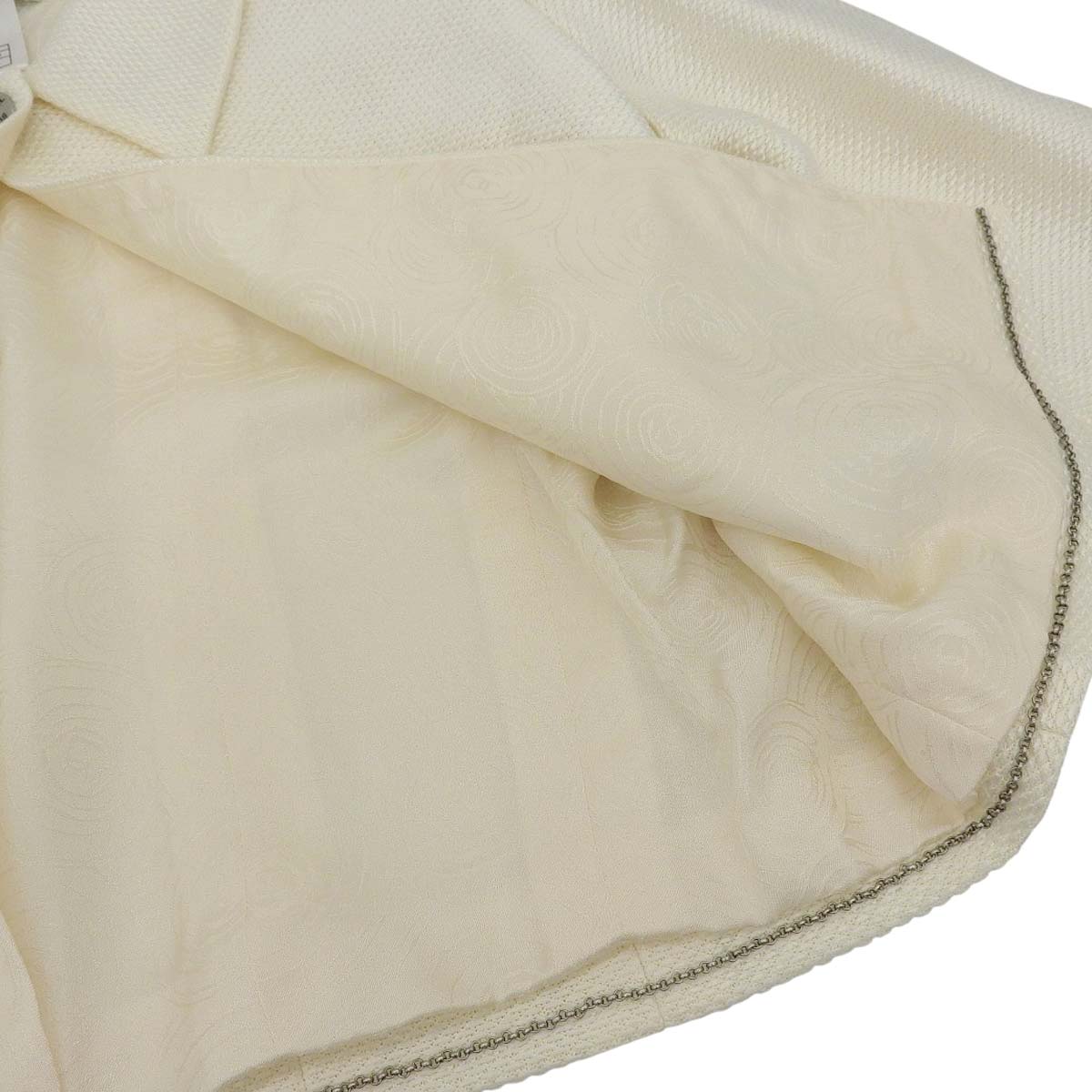 シャネル CHANEL ジャケット 1つボタン コットン ホワイト 40 レディース 4612