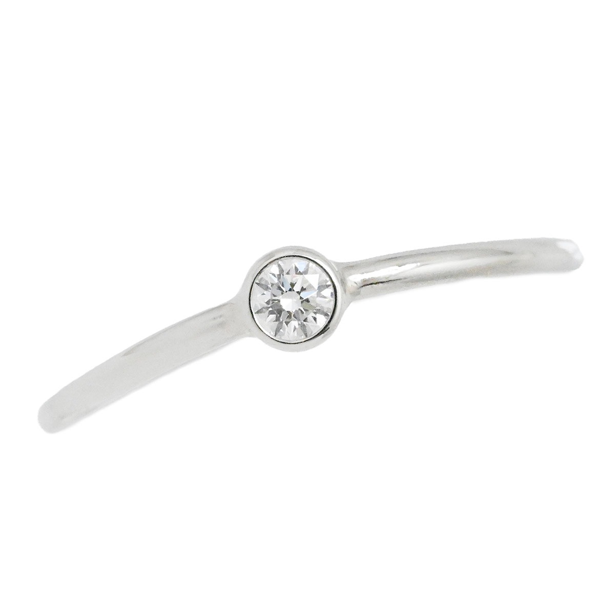ティファニー　シングルロウ　リング　pt950 7.5号　現行品 ティファニー TIFFANY & Co. PT950 プラチナ ウェーブ シングルロウ
