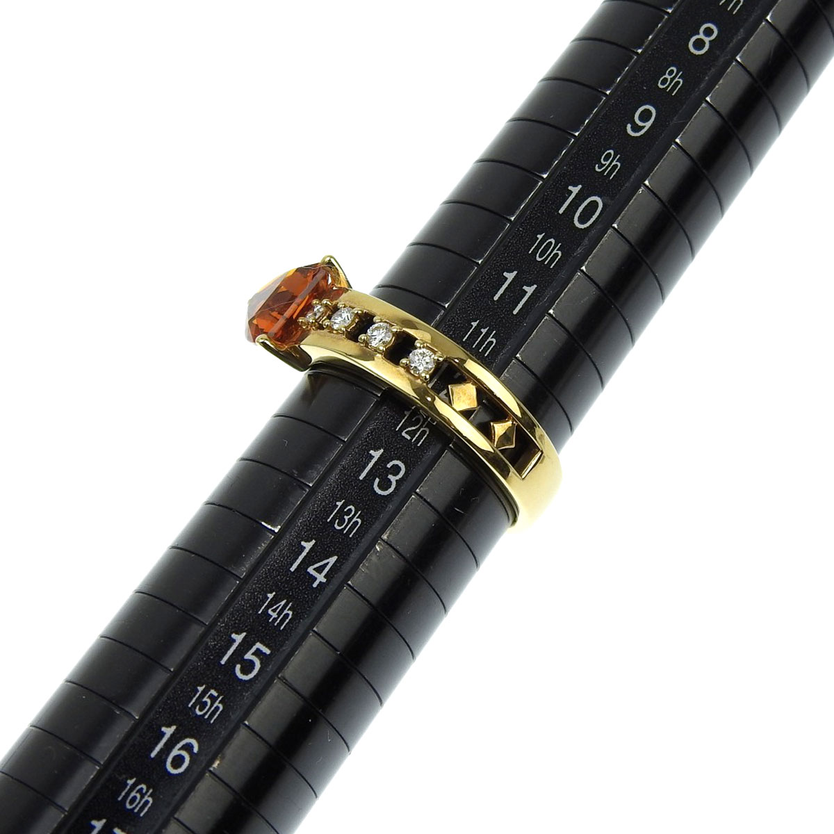 K18YG 750 イエローゴールド シトリンダイヤモンド0.06ct リング 指輪 約12.5号 レディース 4084