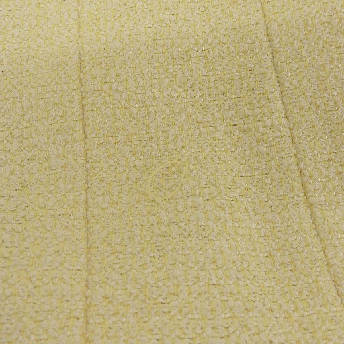 シャネル CHANEL ツイード ジャケット コート スクエアボタン コットン ウール ナイロン クリーム 36 レディース 4613