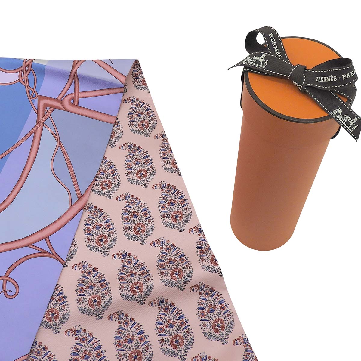 エルメス HERMES COUP DE FOUET AU BLOC 鞭 ブロック マキシツイリー カット シルク ピンク×マルチカラー レディース 4769