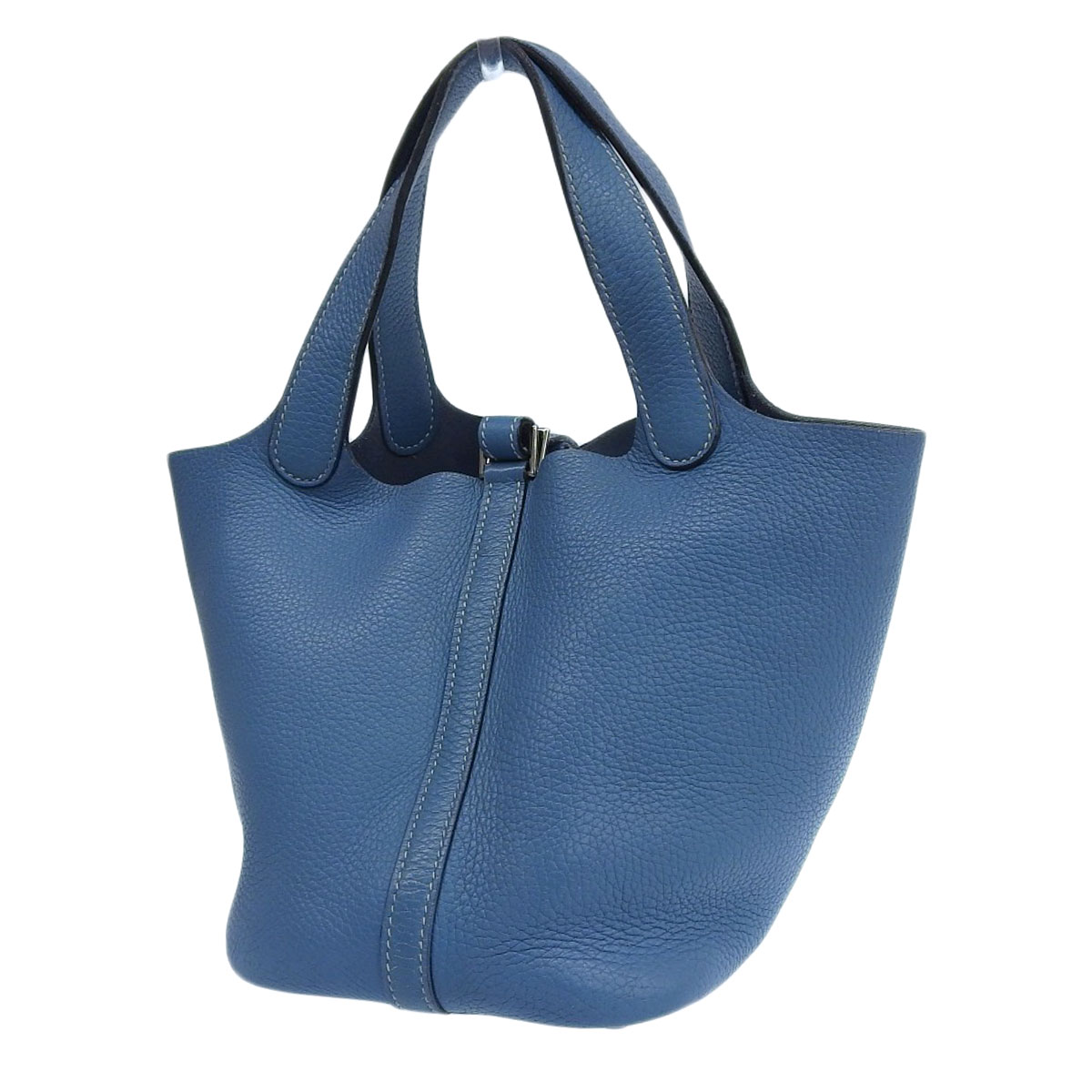 エルメス HERMES ピコタンPM ハンドバッグ トゴ ブルージーン レディース □J刻印 2006年 8918