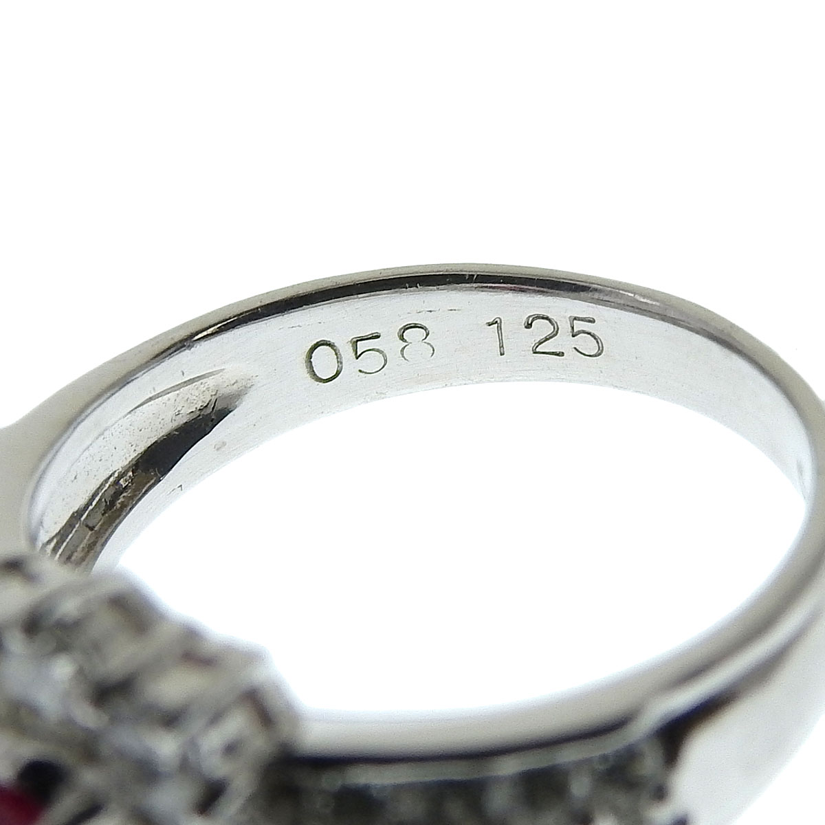 Pt900 プラチナ ルビー0.58ct ダイヤモンド1.25ct リング 指輪 10.5号 レディース 4085