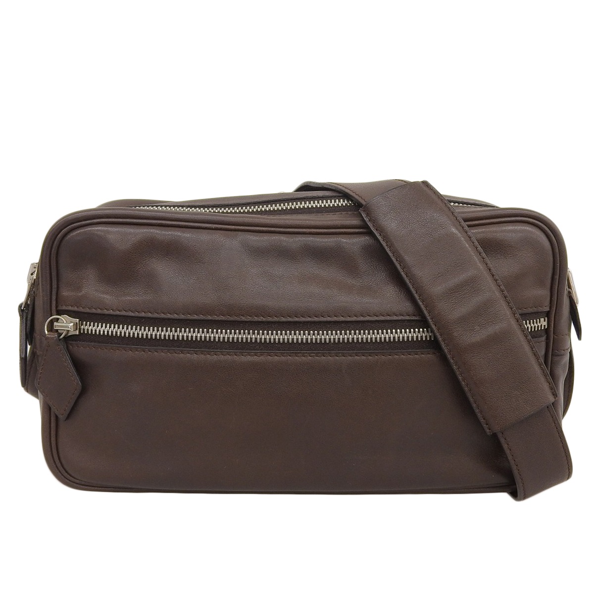 エルメス HERMES ヴァンキャトルPM ショルダーバッグ スイフト ブラウン メンズ □M刻印 4307