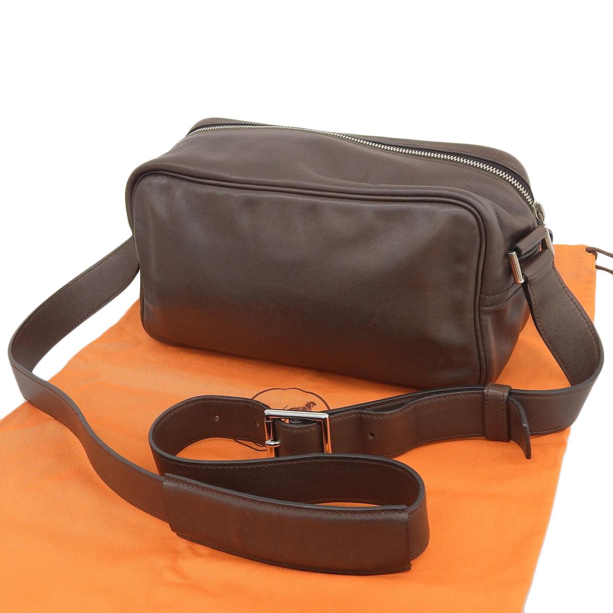 エルメス HERMES ヴァンキャトルPM ショルダーバッグ スイフト ブラウン メンズ □M刻印 4307