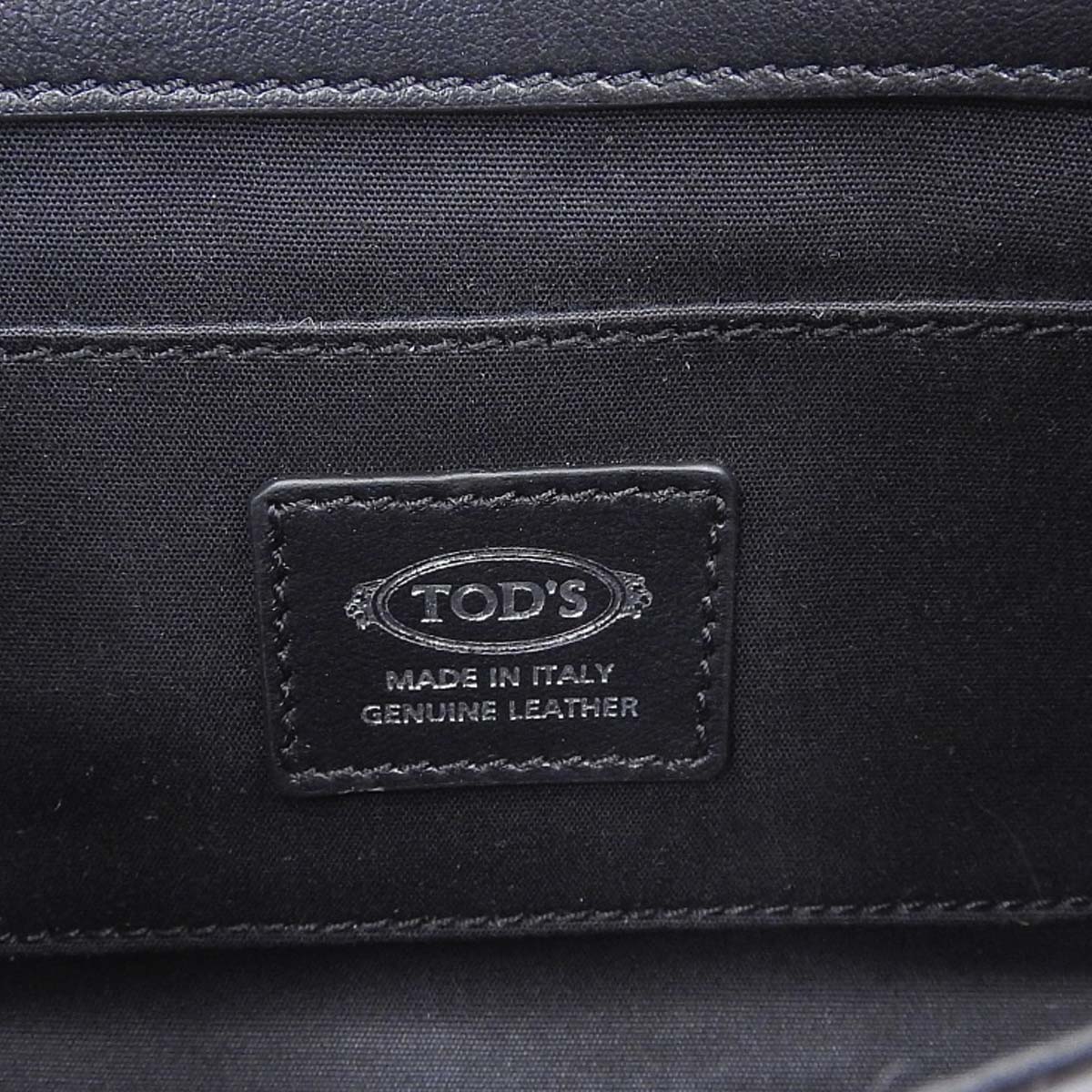 トッズ TOD'S ダブルT ショルダーバッグ ポシェット レザー シルバー金具 ブラック レディース 4511