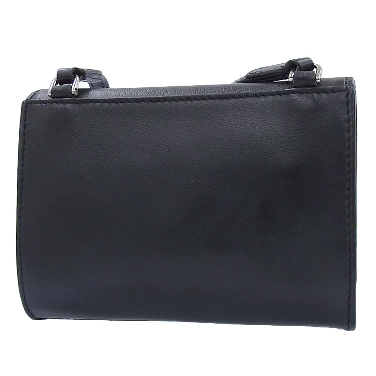 トッズ TOD'S ダブルT ショルダーバッグ ポシェット レザー シルバー金具 ブラック レディース 4511