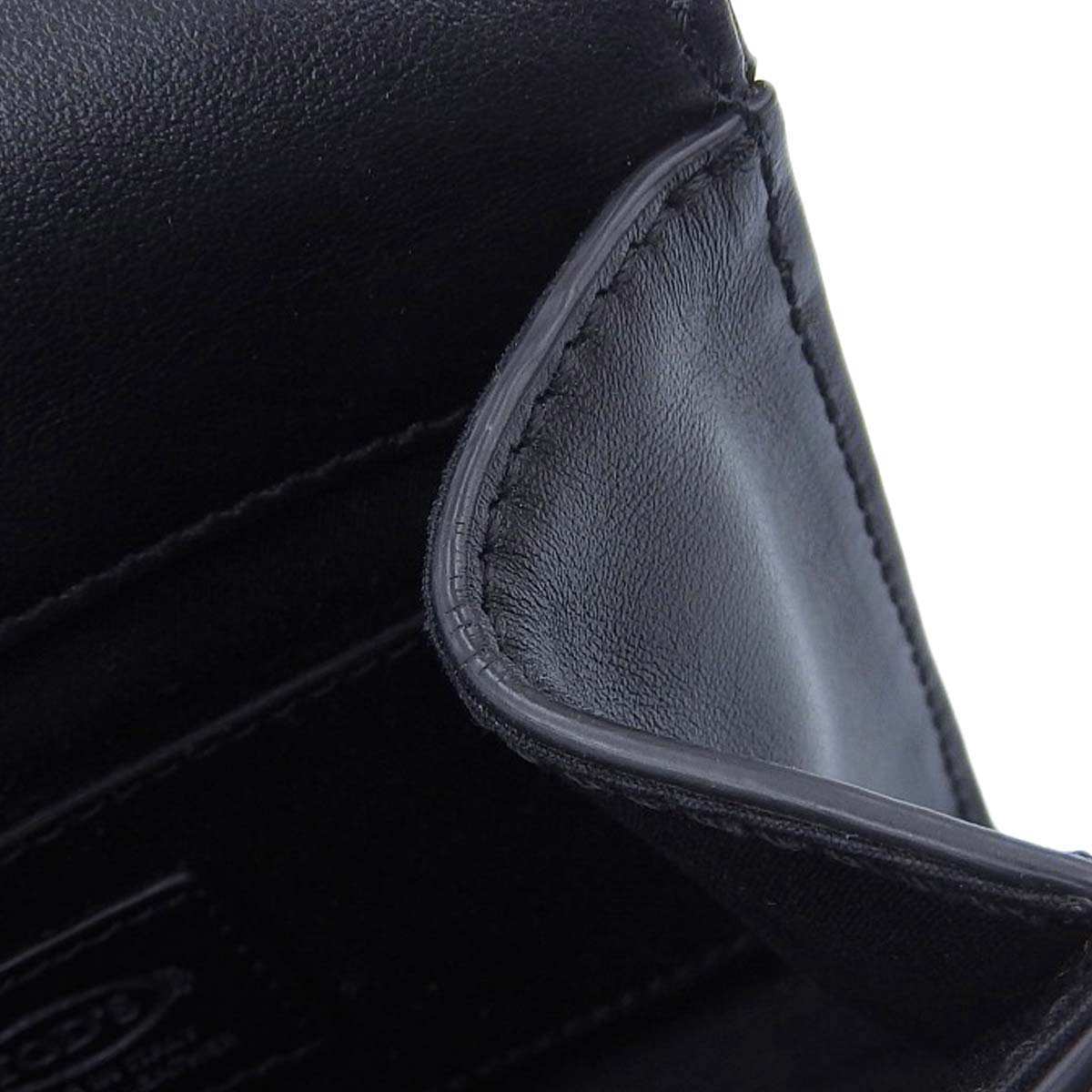 トッズ TOD'S ダブルT ショルダーバッグ ポシェット レザー シルバー金具 ブラック レディース 4511