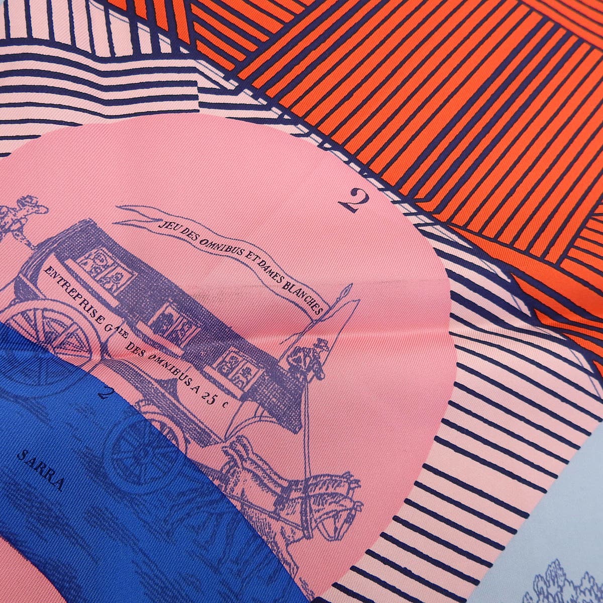 エルメス HERMES カレ90 オムニバスゲームと白い貴婦人 スカーフ シルク マルチカラー レディース 4680