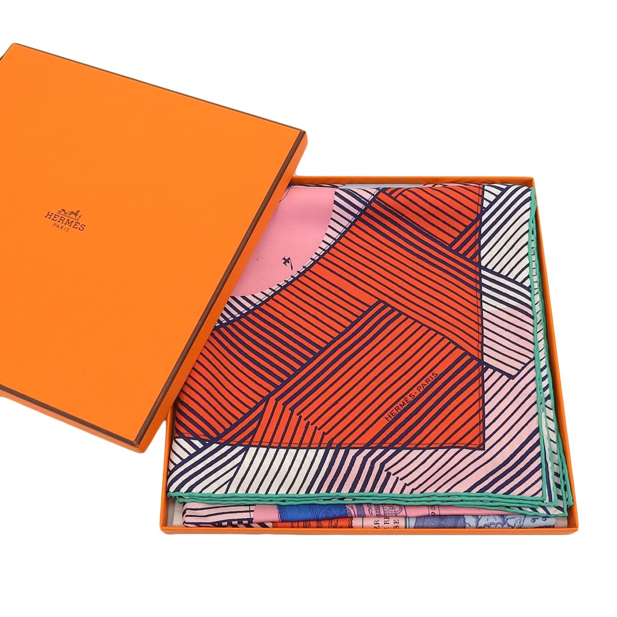 エルメス HERMES カレ90 オムニバスゲームと白い貴婦人 スカーフ シルク マルチカラー レディース 4680