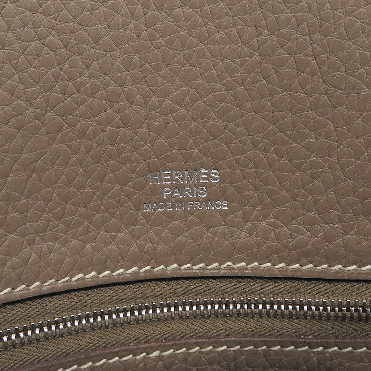 エルメス HERMES ヴィクトリアカバス32 トートバッグ 型押しレザー グレージュ レディース □K刻印 2007年 4847