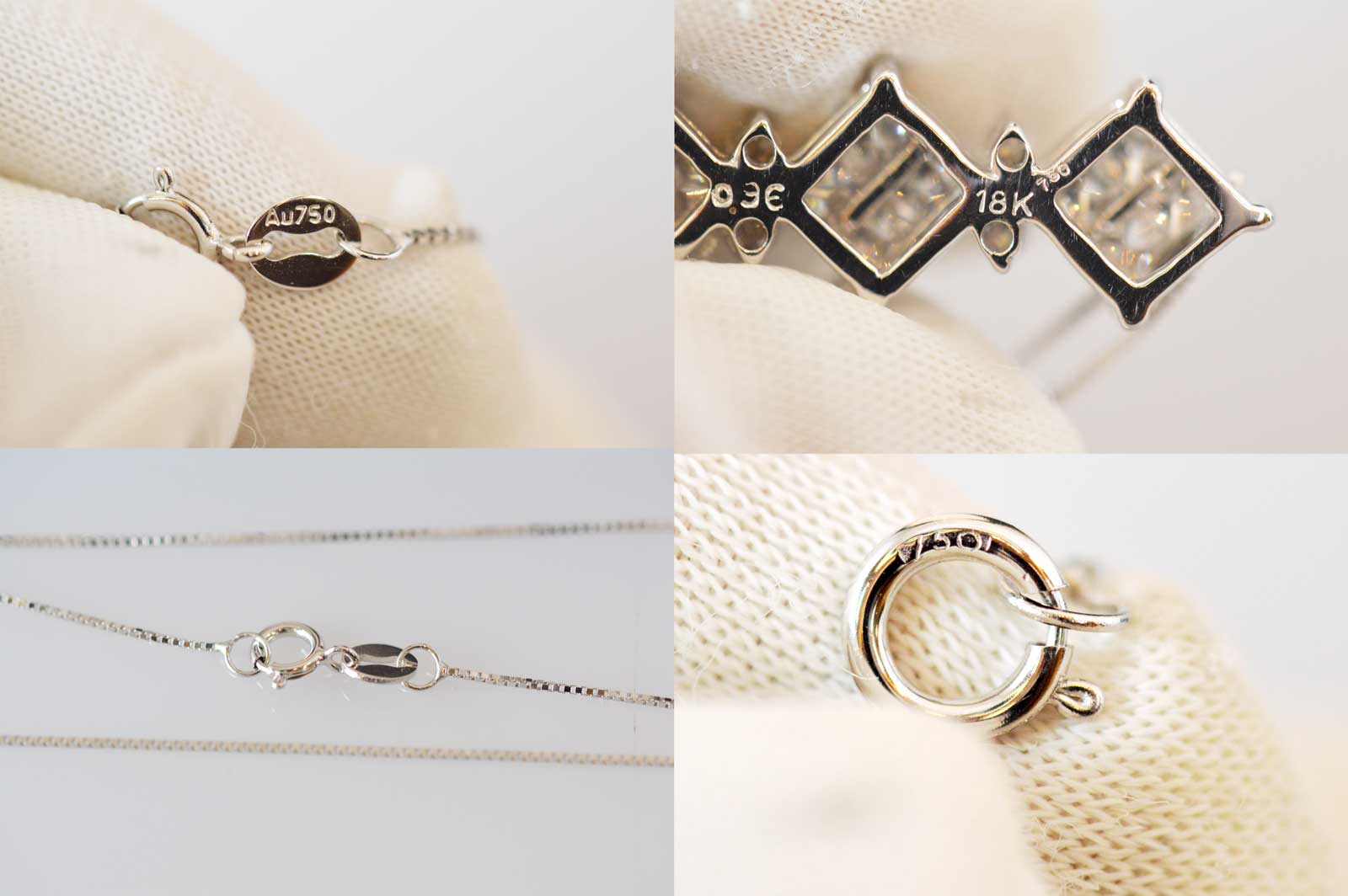 ジュエリー ノンブランド K18ＷＧ ホワイトゴールド ダイヤモンド0.96ｃｔ ネックレス ソーティング付 ノンブランドジュエリー 6192
