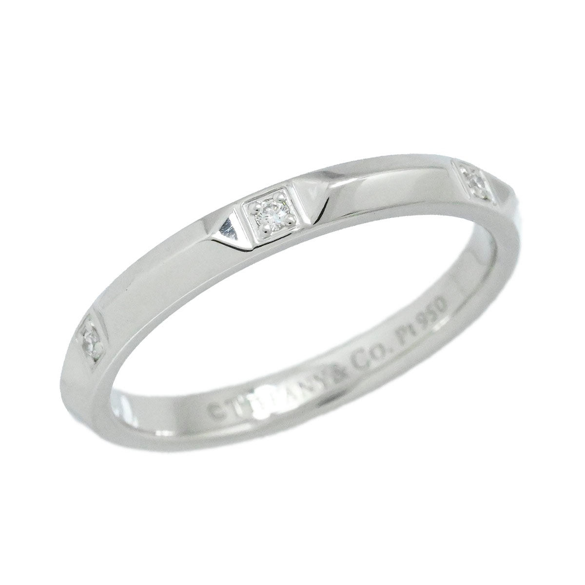ティファニー TIFFANY & Co. Pt950 プラチナ ダイヤモンド トゥルーバンドリング レディース サイズ17号  3818