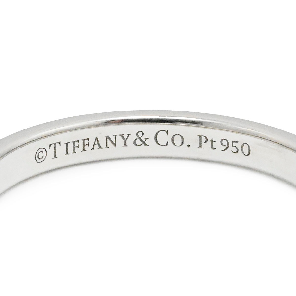 ティファニー TIFFANY & Co. Pt950 プラチナ ダイヤモンド トゥルーバンドリング レディース サイズ17号  3818