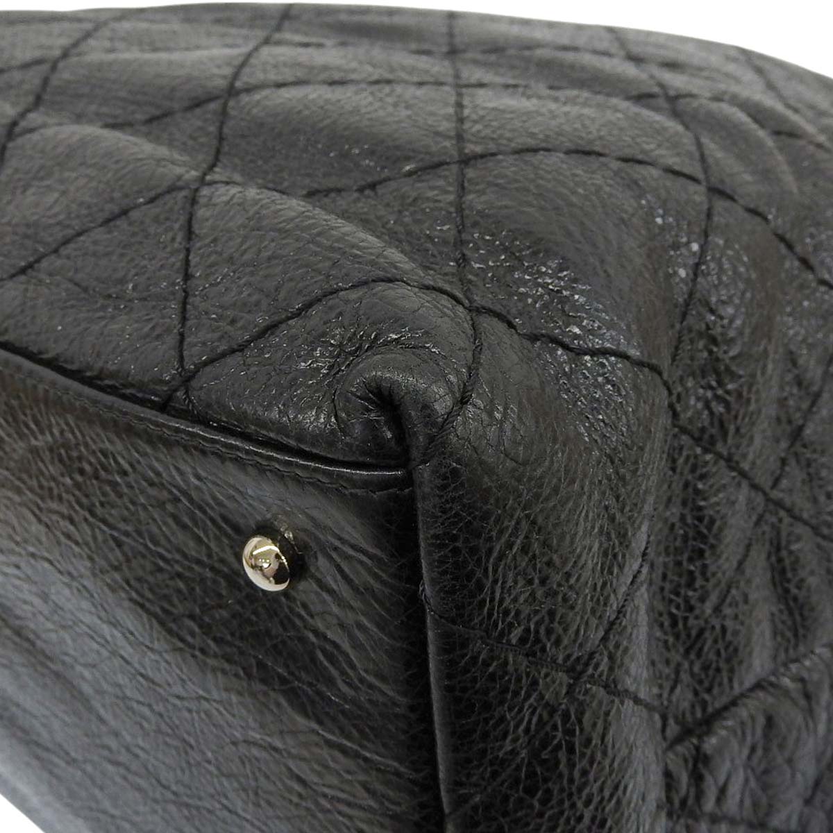 シャネル CHANEL オンザロード トートバッグ ココマーク レザー ブラック レディース 13番台 4615