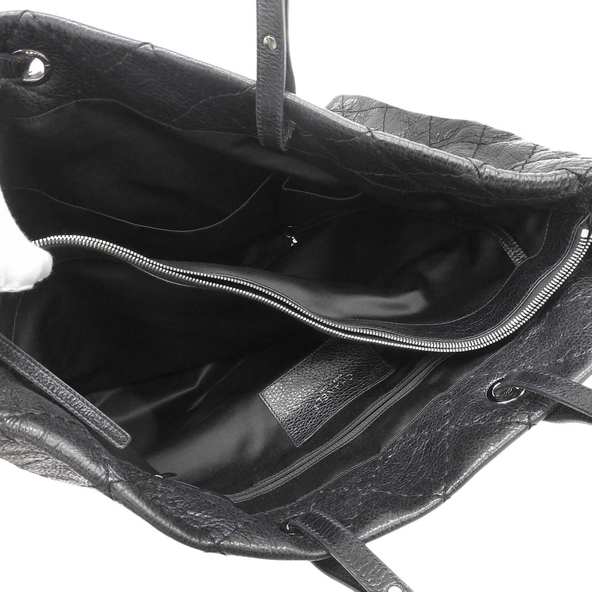 シャネル CHANEL オンザロード トートバッグ ココマーク レザー ブラック レディース 13番台 4615