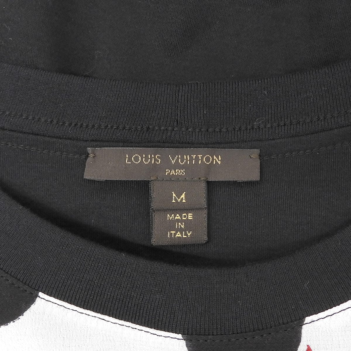 ルイヴィトン LOUIS VUITTON モノグラムポルカドット モノグラムフラワー ワンピース 半袖 ウエスト紐 M シルク×綿 ドット×ブラック 4848