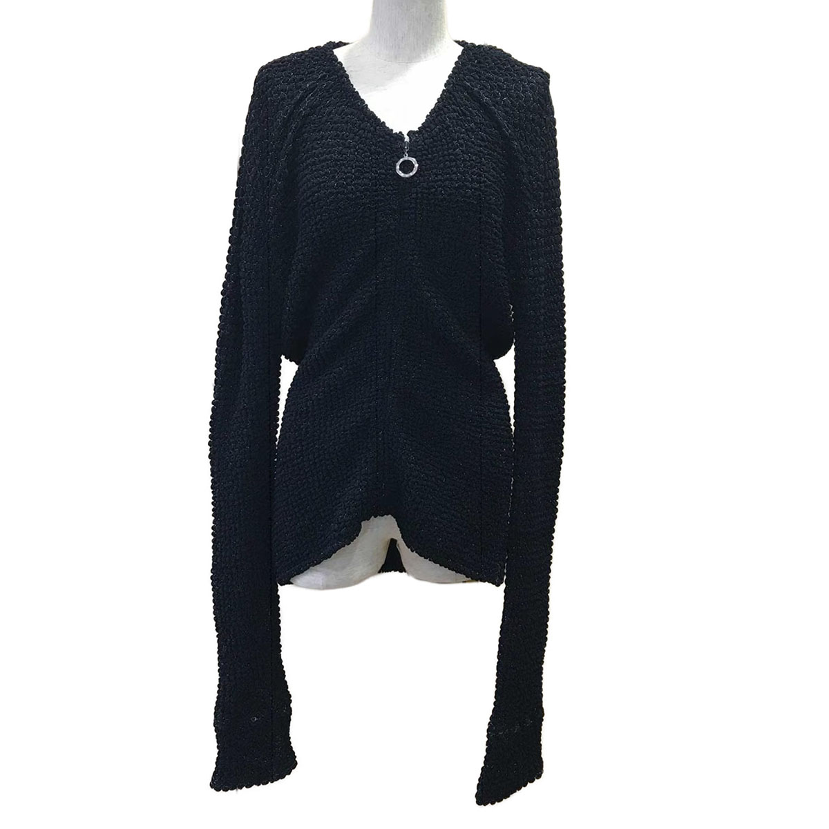 シャネル CHANEL ラメ カーディガン ブラック レディース 38 服 レディース 6950