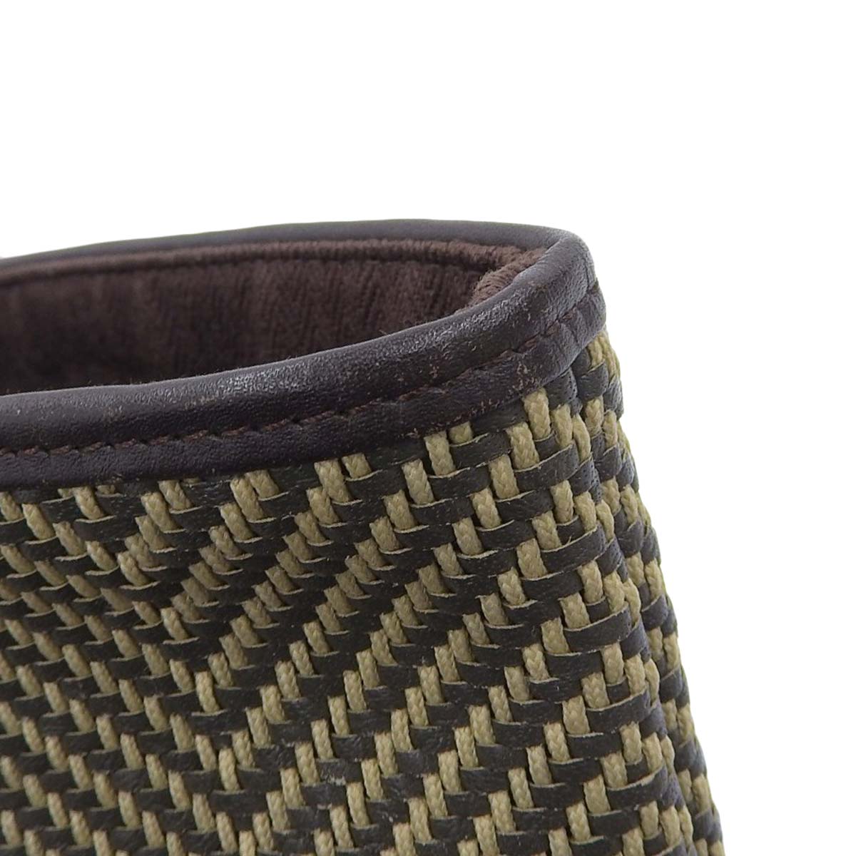 エルメス HERMES カバチェンナイ アメダバ トートバッグ ハンドバッグ レザー×ポリエステル ブラウン レディース □M刻印 4513