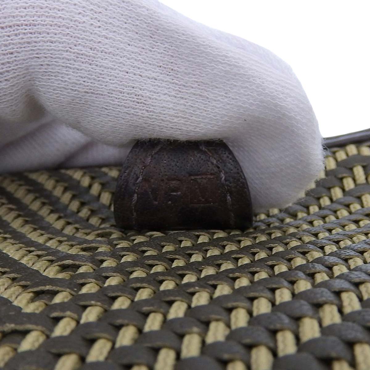 エルメス HERMES カバチェンナイ アメダバ トートバッグ ハンドバッグ レザー×ポリエステル ブラウン レディース □M刻印 4513