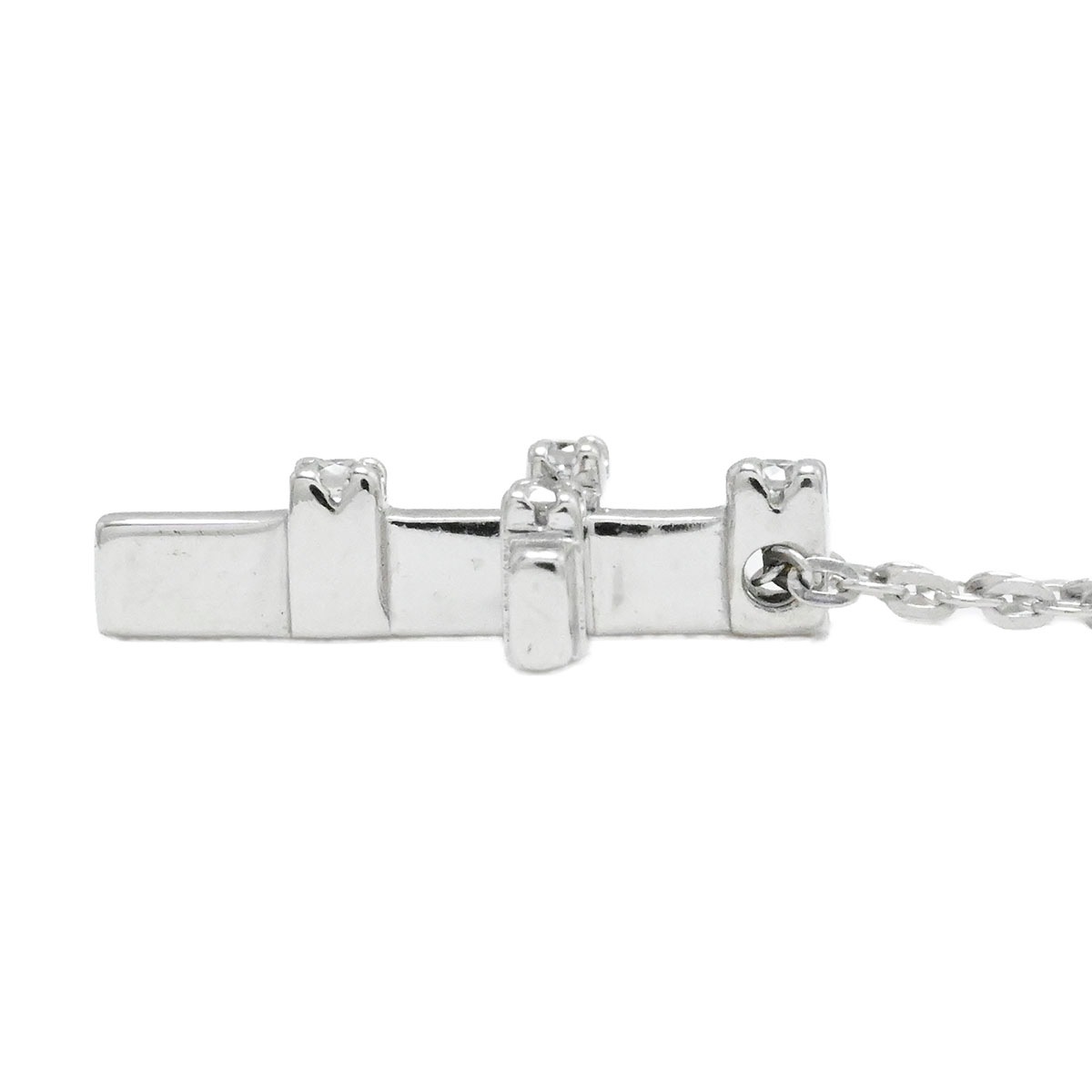 ダミアーニ DAMIANI K18WG 750WG ホワイトゴールド ミニ シンボリ ダイヤ　クロスネックレス  3964