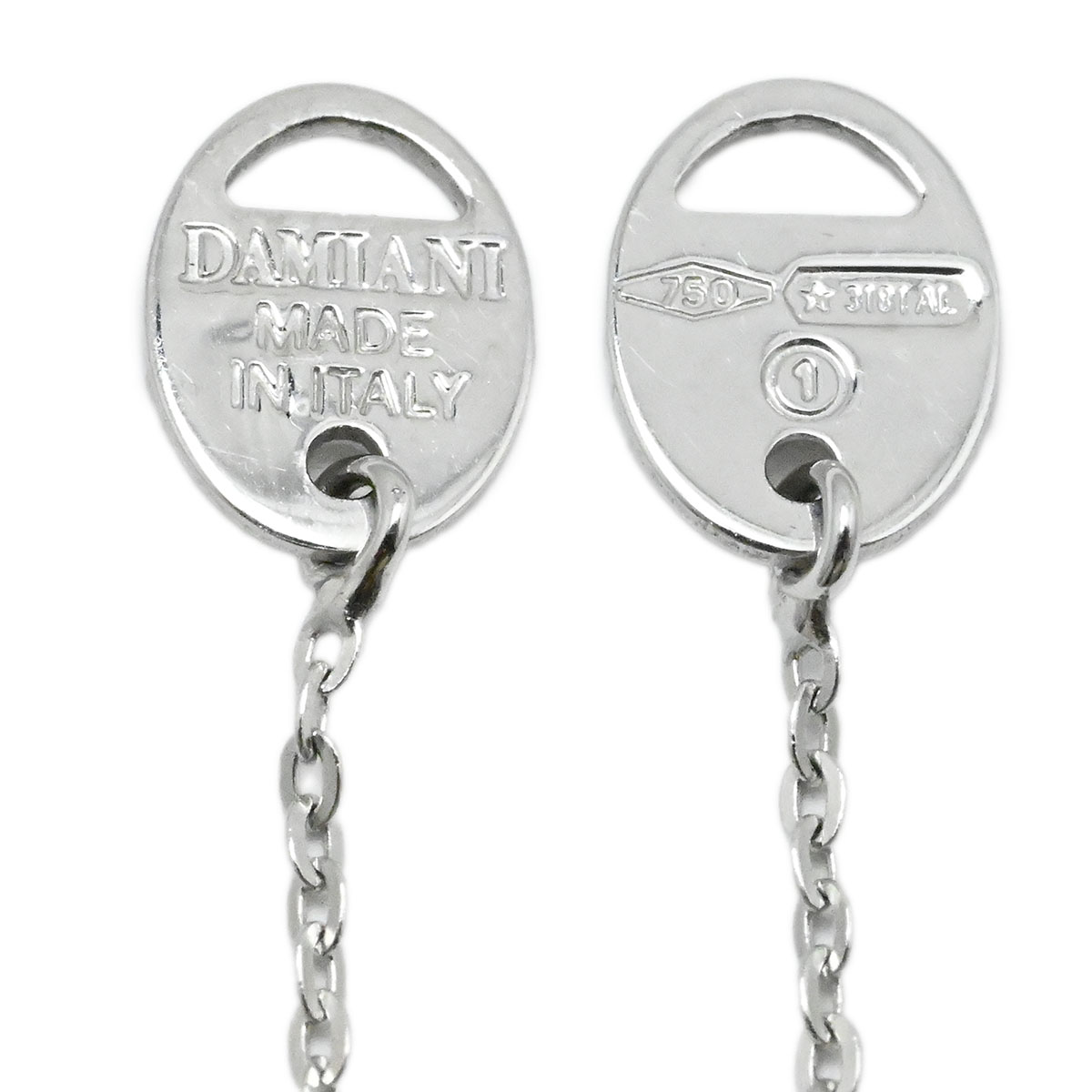 ダミアーニ DAMIANI K18WG 750WG ホワイトゴールド ミニ シンボリ ダイヤ　クロスネックレス  3964