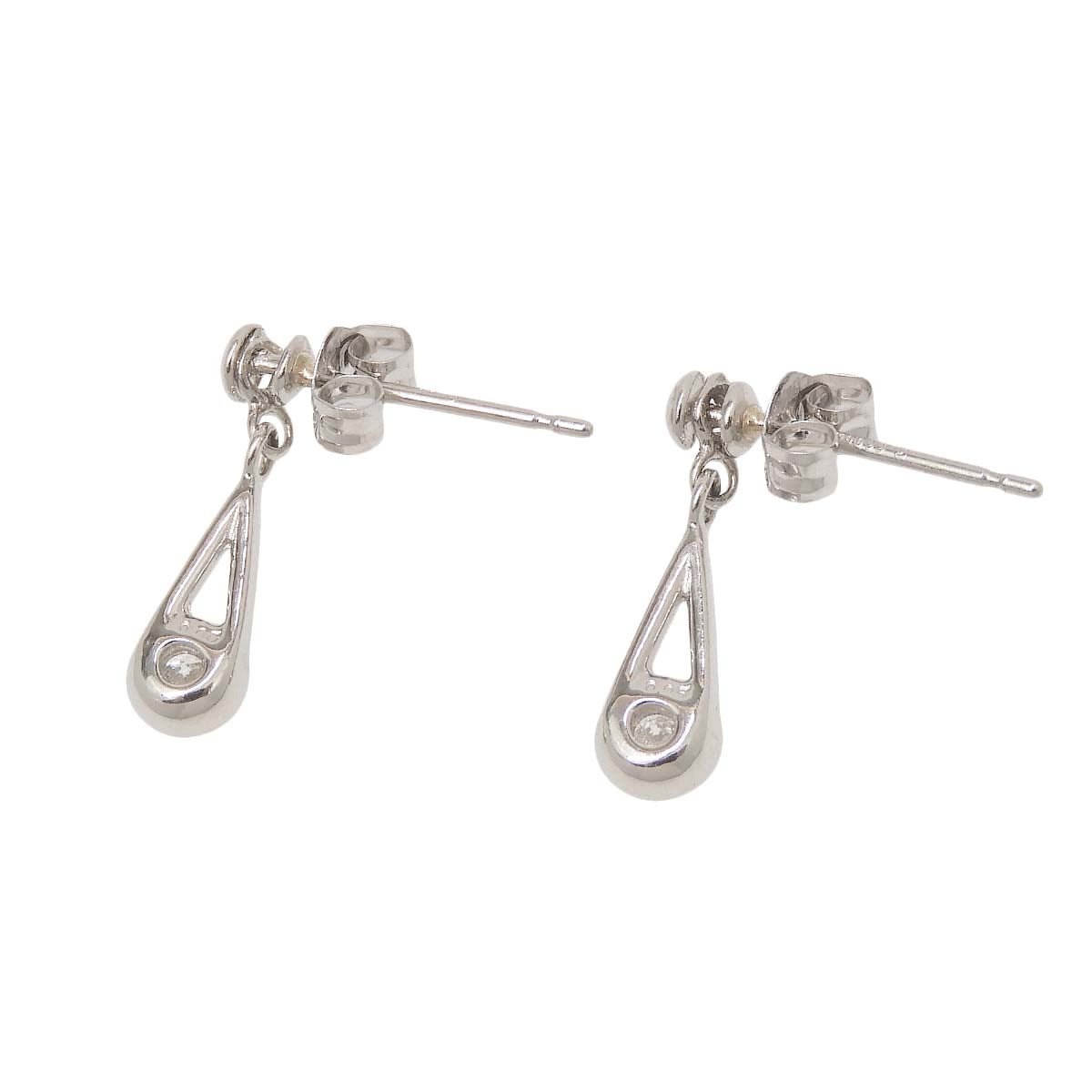 Pt900 プラチナ ダイヤモンド 0.05ct 0.05ct 雫 ピアス レディース  4772