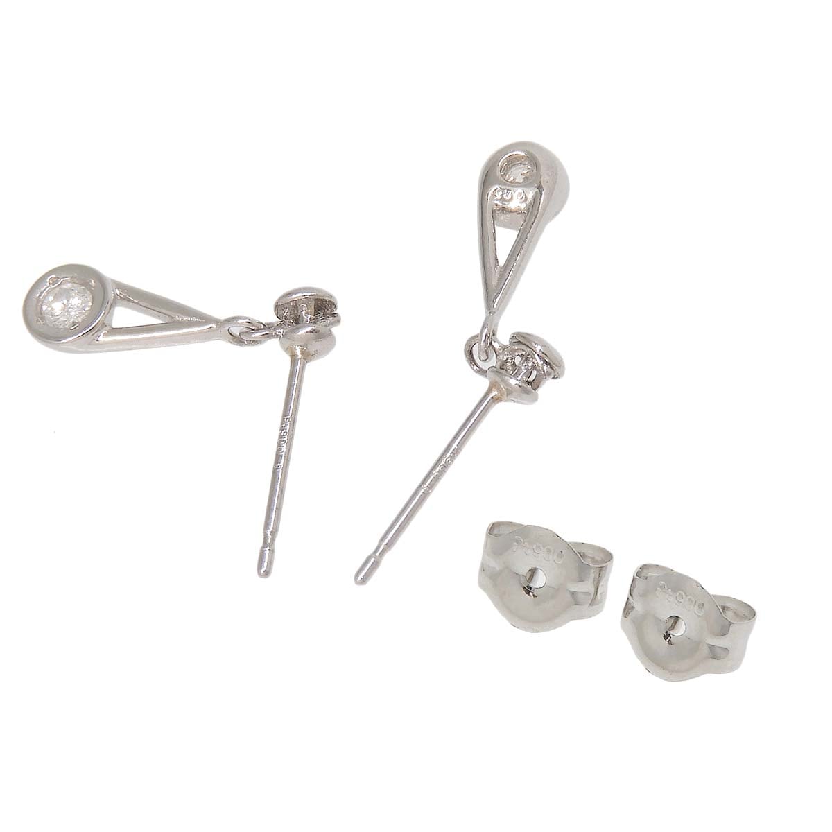 Pt900 プラチナ ダイヤモンド 0.05ct 0.05ct 雫 ピアス レディース  4772