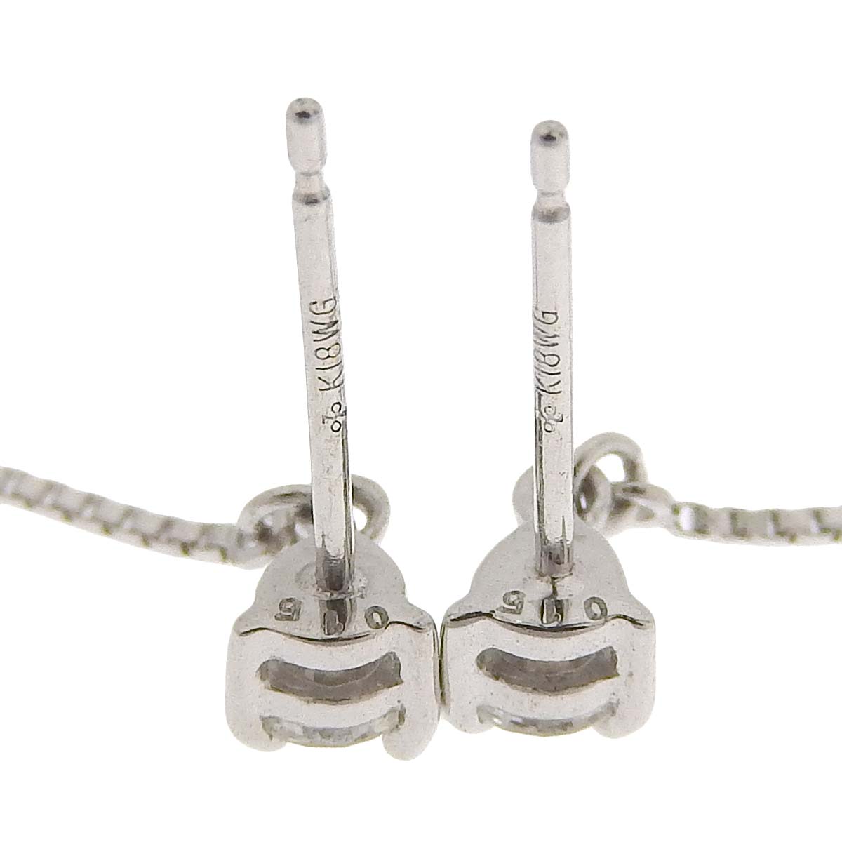 K18WG ダイヤモンド 0.15ct 0.15ct スイング ピアス レディース 揺れ 