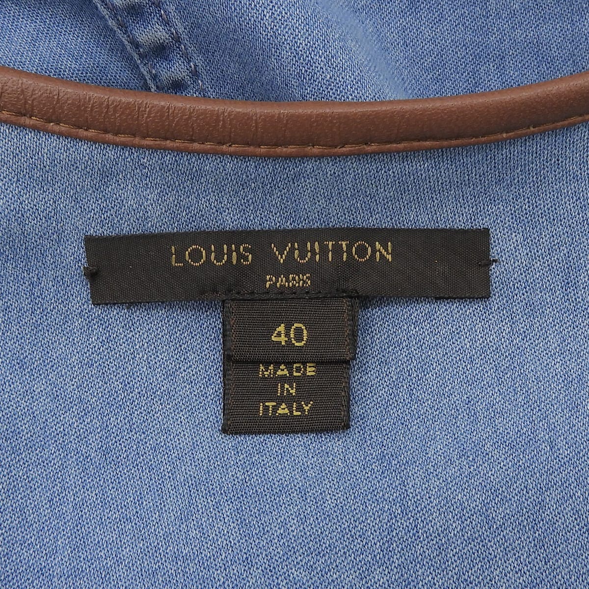 Louis Vuitton デニムワンピース ルイヴィトン LOUIS VUITTON デニム ワンピース 半袖 モノグラム刺繍