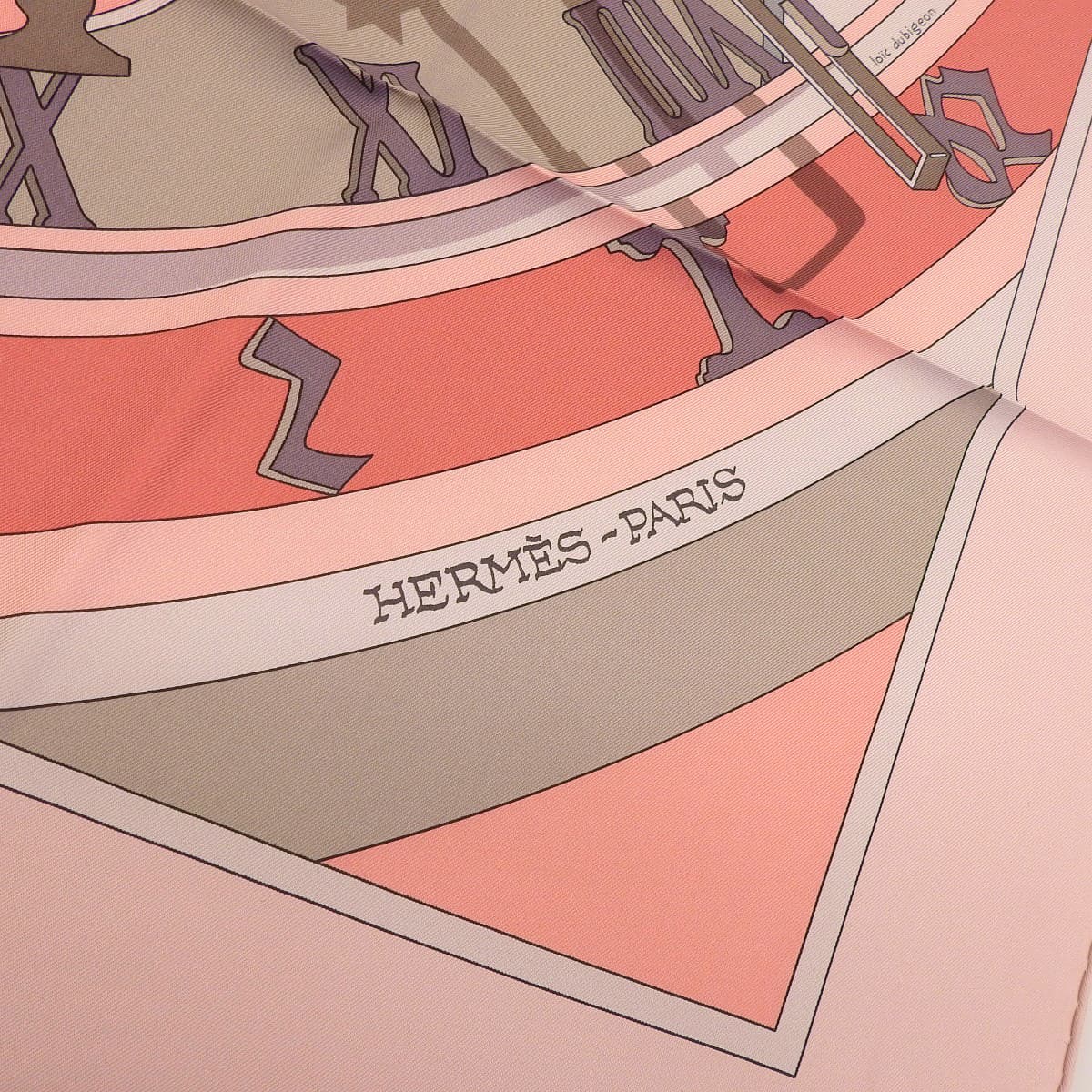 エルメス HERMES カレ90 MECANIQUE DU TEMPS 時の仕掛け スカーフ シルク ピンク×マルチカラー レディース 4683