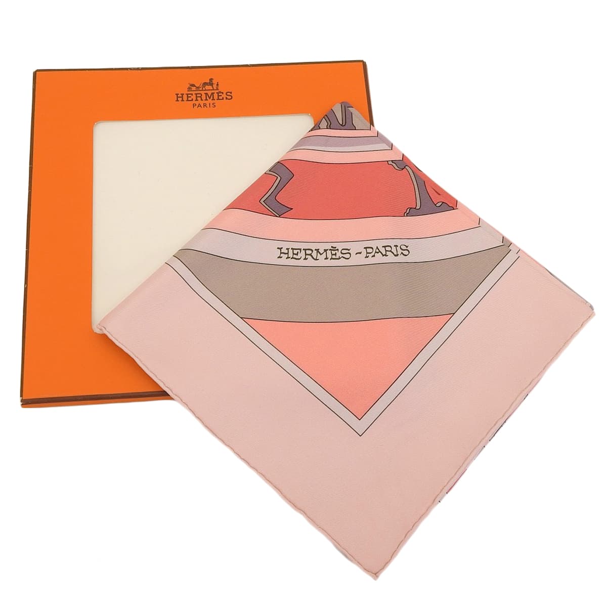エルメス HERMES カレ90 MECANIQUE DU TEMPS 時の仕掛け スカーフ シルク ピンク×マルチカラー レディース 4683