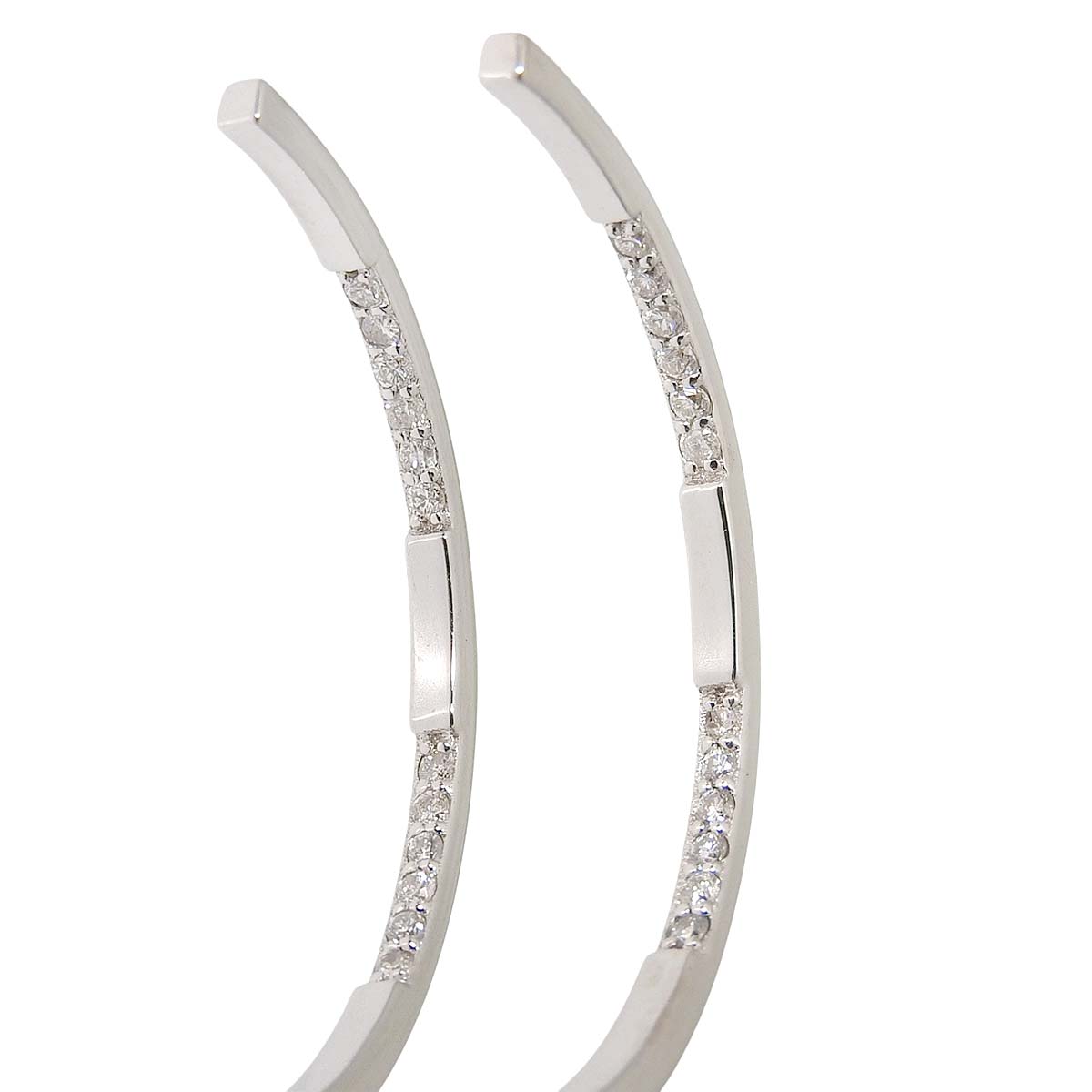 K18WG ダイヤモンド 0.25ct 0.25ct フープピアス レディース 4800 