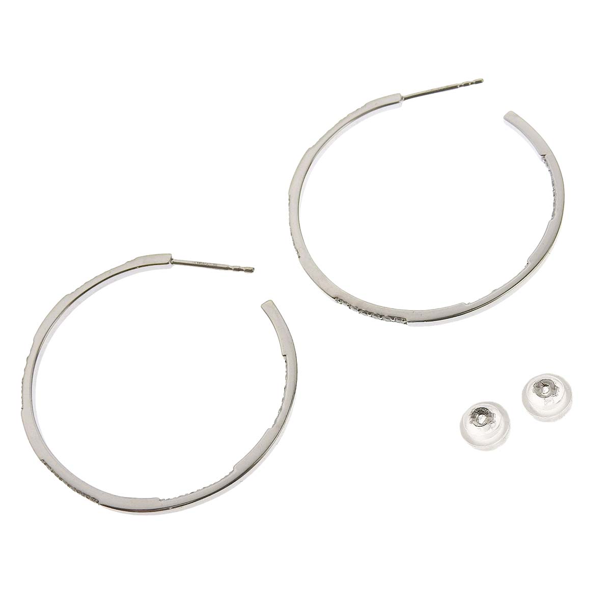 K18WG ダイヤモンド 0.25ct 0.25ct フープピアス レディース 4800 