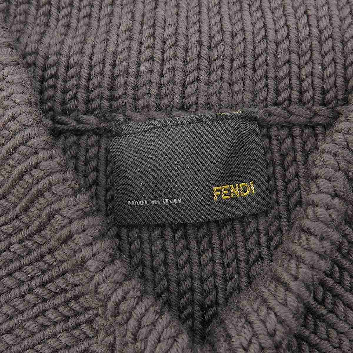 フェンディ FENDI Vネックセーター ウール ブラウン 40 レディース 8110