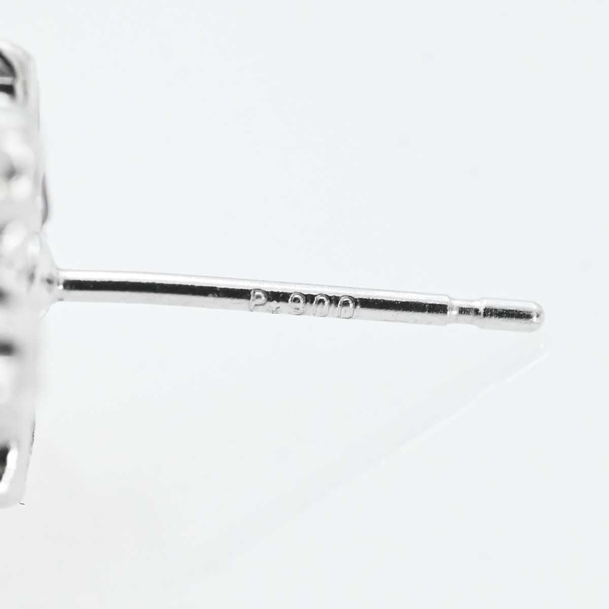 PT900 プラチナ マルチストーン ピアス レディース 3098