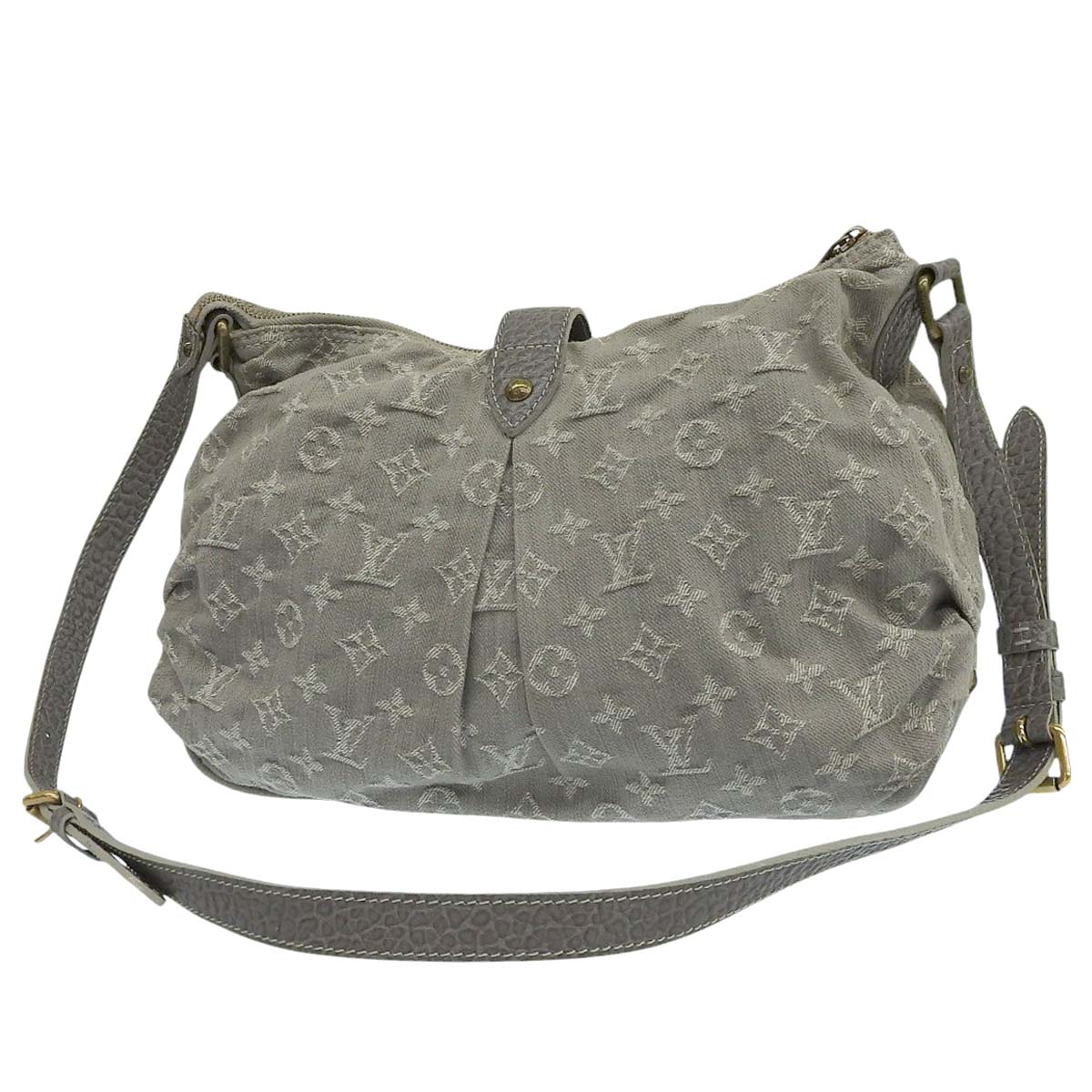 ルイヴィトン LOUIS VUITTON モノグラムデニム スライトリー ショルダーバッグ 斜め掛け モノグラムデニム グレー レディース M95834 4618