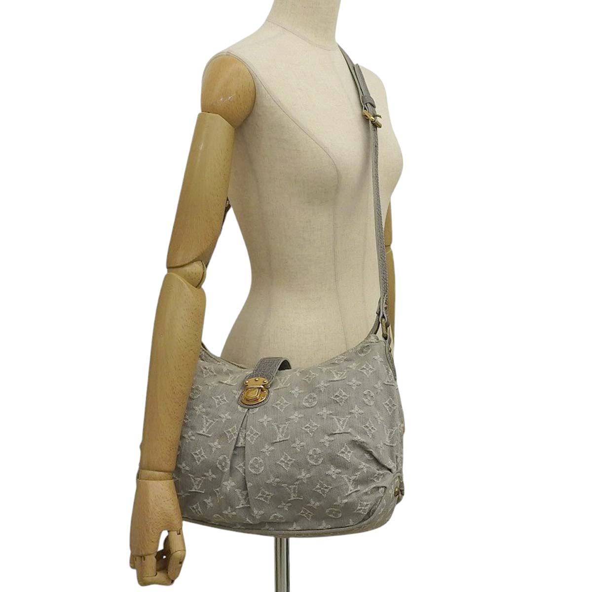 ルイヴィトン LOUIS VUITTON モノグラムデニム スライトリー ショルダーバッグ 斜め掛け モノグラムデニム グレー レディース M95834 4618