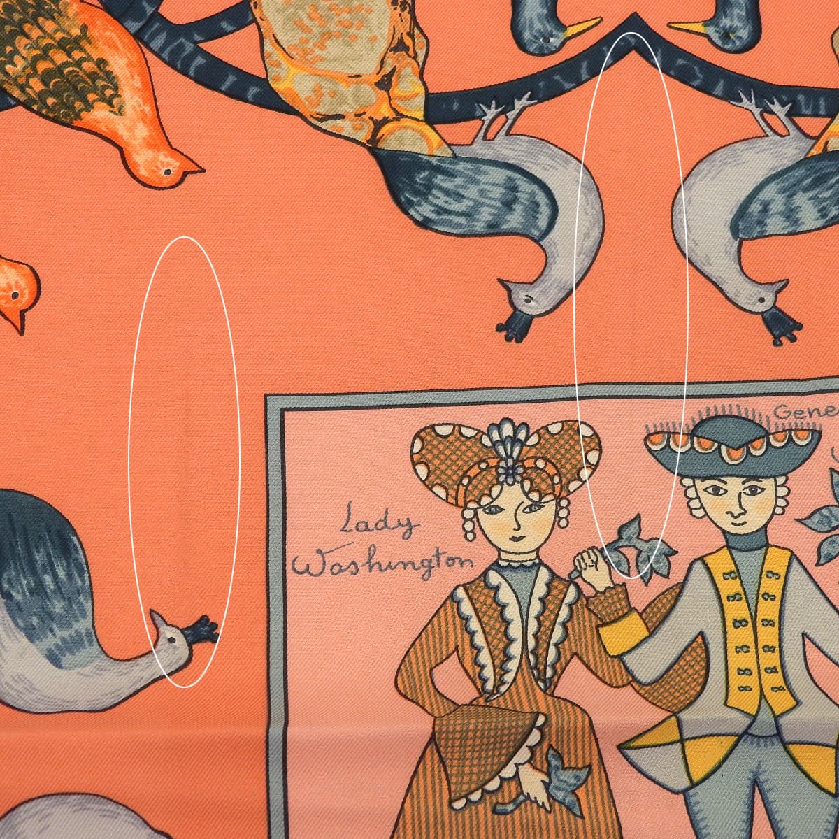 エルメス HERMES カレ90 EARLY AMERICA 古き良きアメリカ 動物 アニマル スカーフ シルク ピンク系×マルチカラー レディース 4684