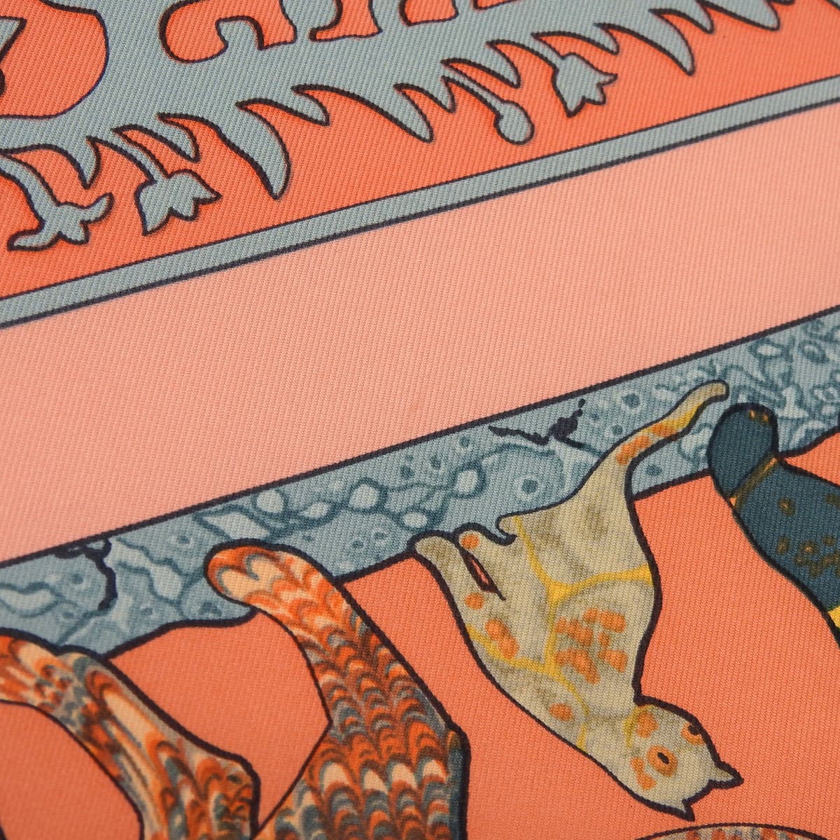 エルメス HERMES カレ90 EARLY AMERICA 古き良きアメリカ 動物 アニマル スカーフ シルク ピンク系×マルチカラー レディース 4684