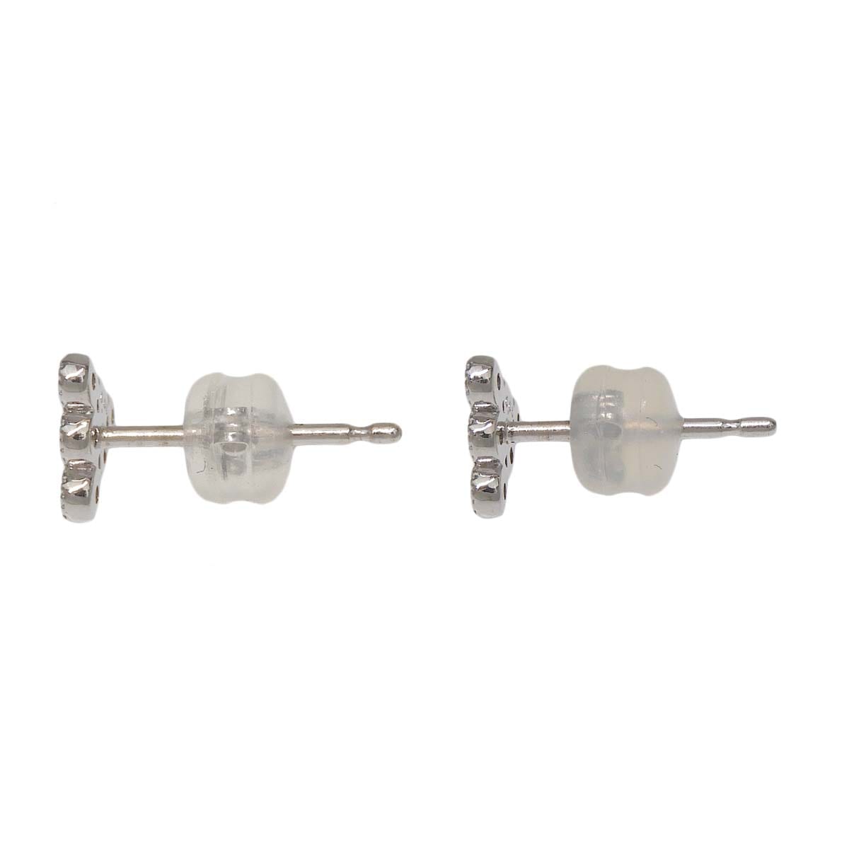 K18ＷＧ ホワイトゴールド ダイヤモンド 0.06ct 0.06ct トライアングル 三角 ピアス レディース 4774