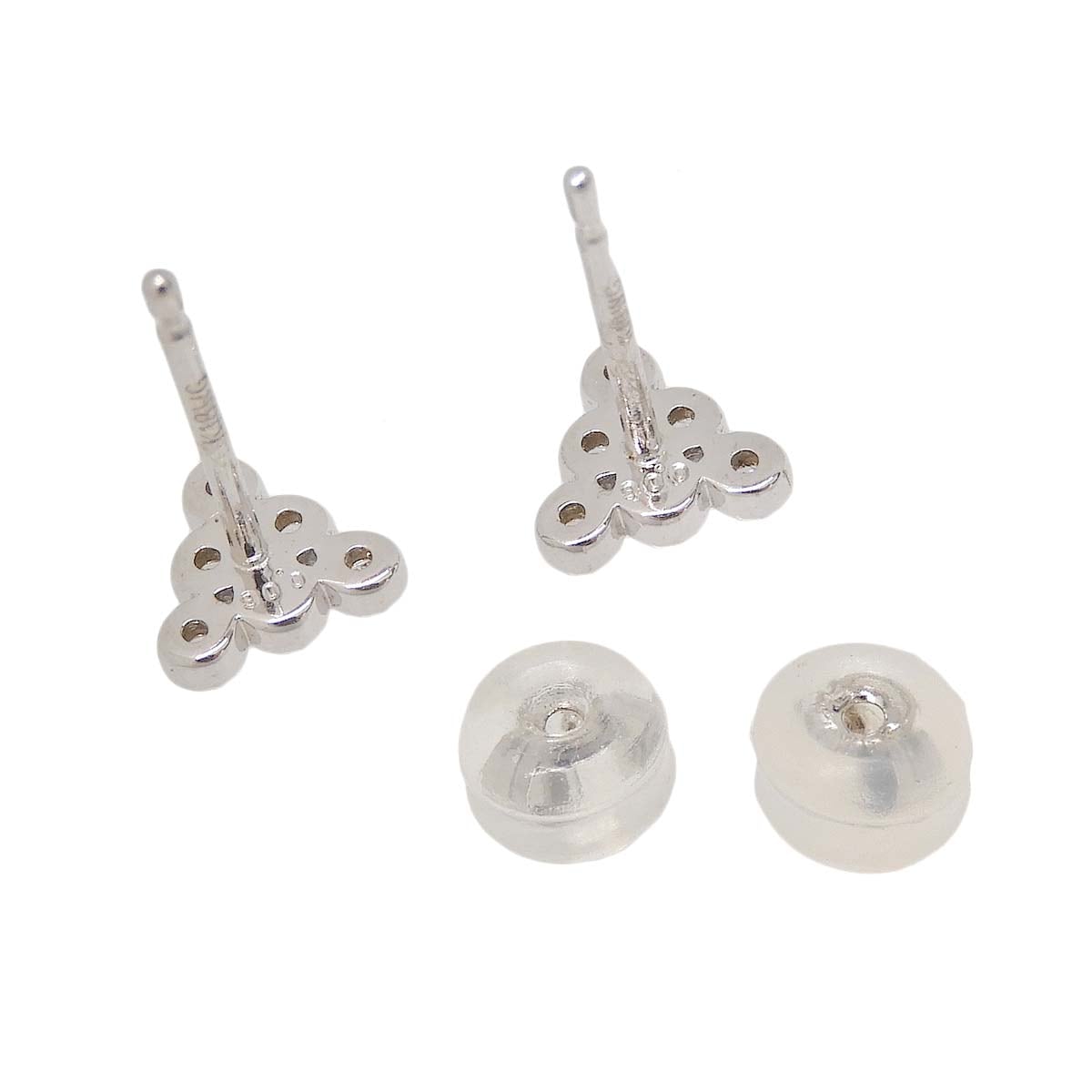 K18ＷＧ ホワイトゴールド ダイヤモンド 0.06ct 0.06ct トライアングル 三角 ピアス レディース 4774