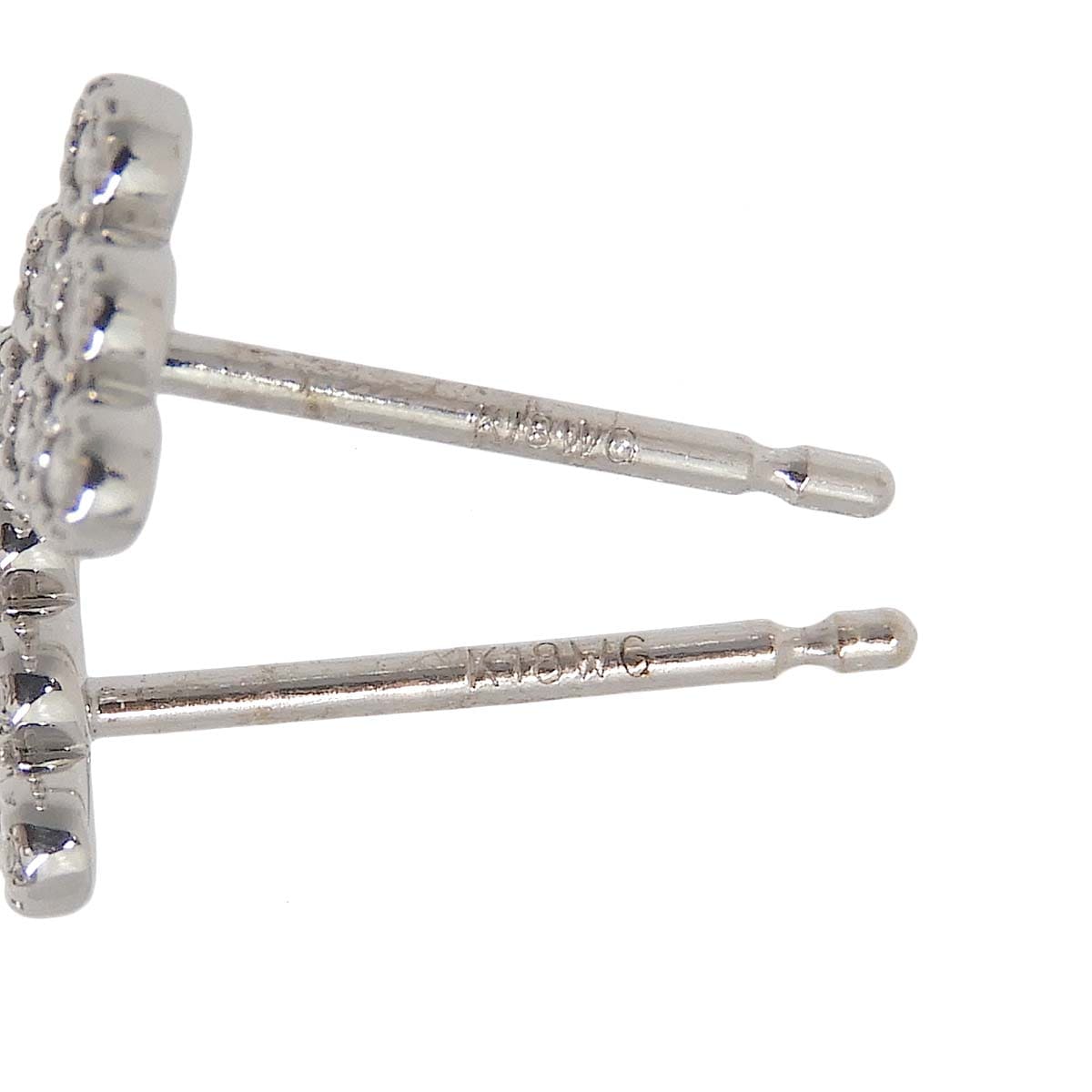 K18ＷＧ ホワイトゴールド ダイヤモンド 0.06ct 0.06ct トライアングル 三角 ピアス レディース 4774
