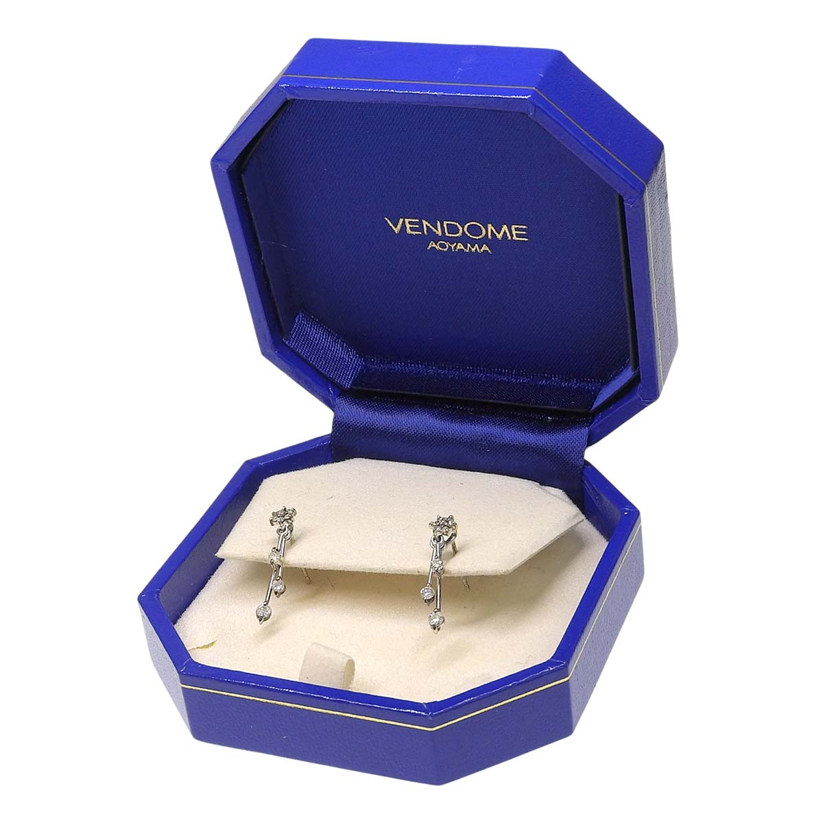 ヴァンドーム VENDOME 3連 スイング ピアス K18WG ホワイトゴールド 