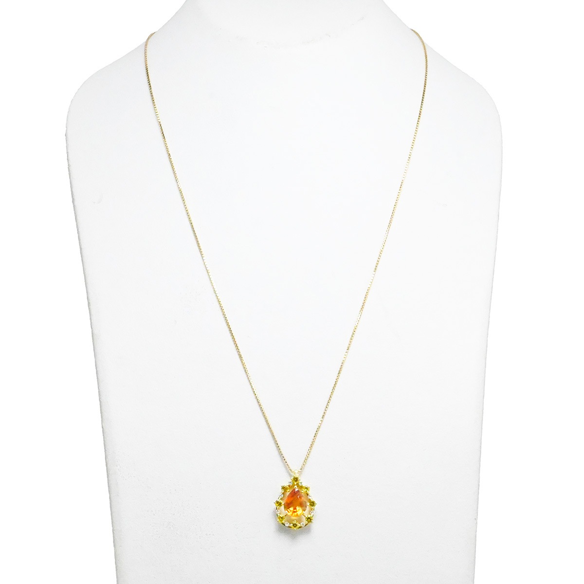 タサキ TASAKI K18YG イエローゴールド ガーネット1.73ct ダイヤ0.06ct ペアシェイプ ネックレス ペンダント レディース  2125