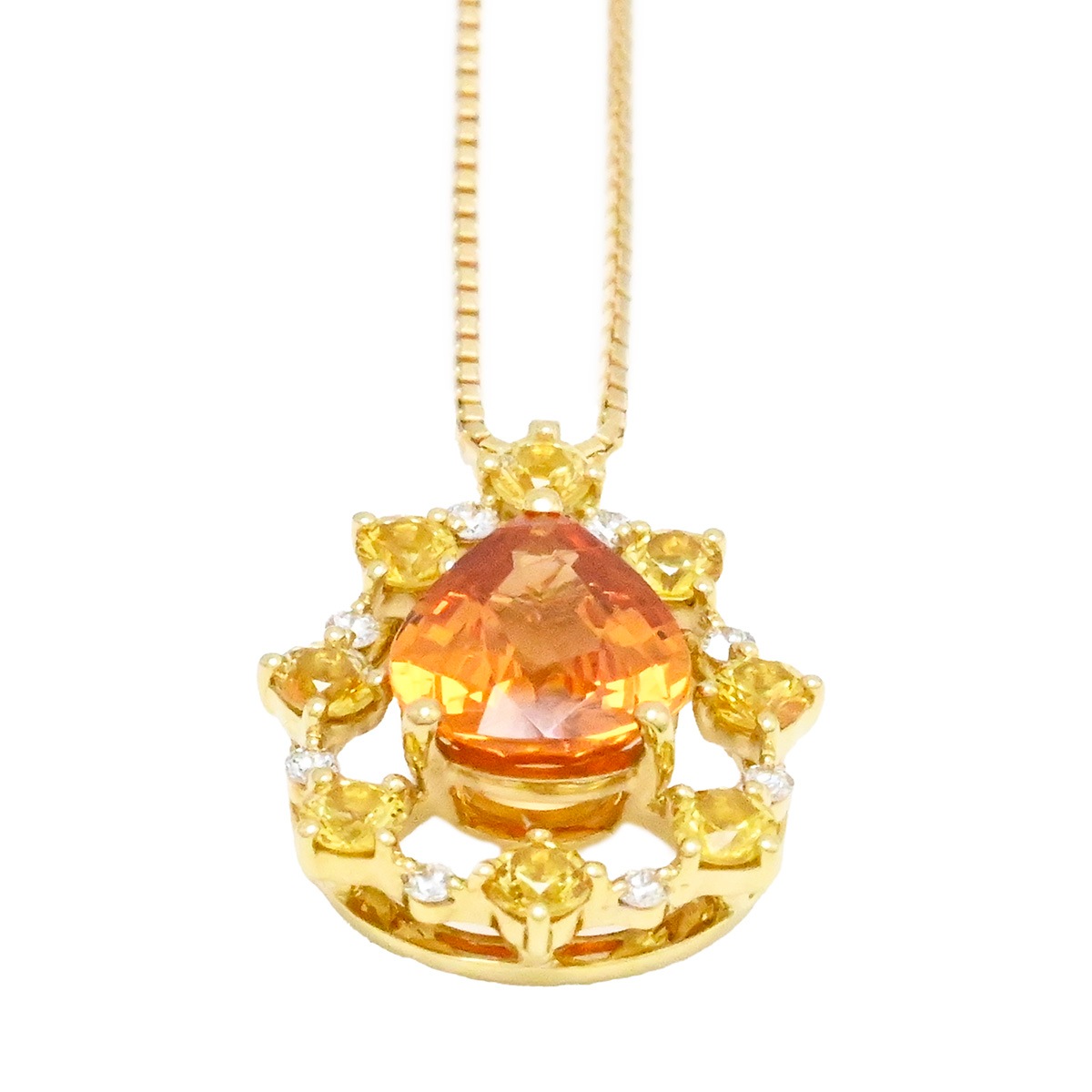 タサキ TASAKI K18YG イエローゴールド ガーネット1.73ct ダイヤ0.06ct ペアシェイプ ネックレス ペンダント レディース  2125