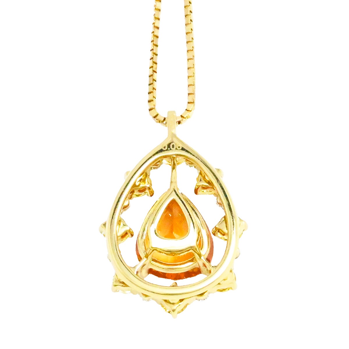 タサキ TASAKI K18YG イエローゴールド ガーネット1.73ct ダイヤ0.06ct ペアシェイプ ネックレス ペンダント レディース  2125