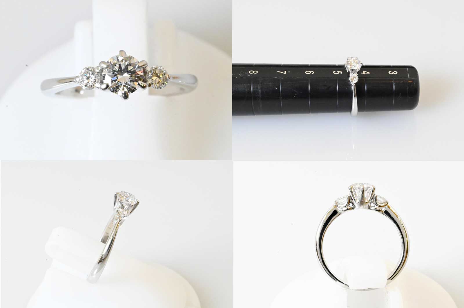 ジュエリー ノンブランド ＰT950 プラチナ ダイヤダイヤ0.28ct 0.11ct 一粒ダイヤ ピンキーリング 4.5号 レディース ノンブランドジュエリー 6971